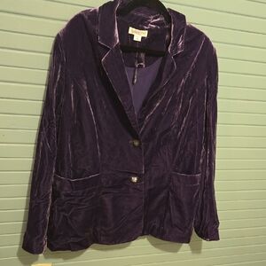 Coldwater Creek Deep Purple Velvet Blazer